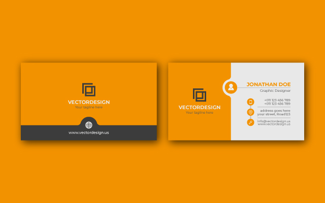 Business card design sample using the same identity