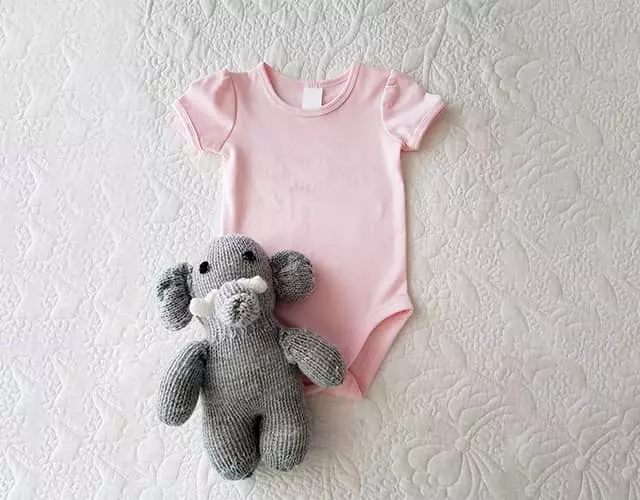 Baby clothing product photo before editing