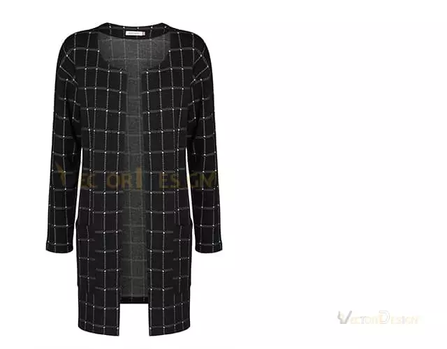 Cardigan with ghost mannequin effect on white background