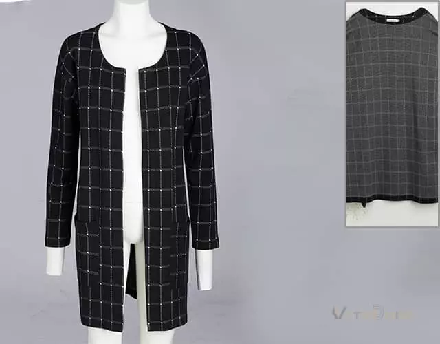 Cardigan on a mannequin before ghost mannequin editing