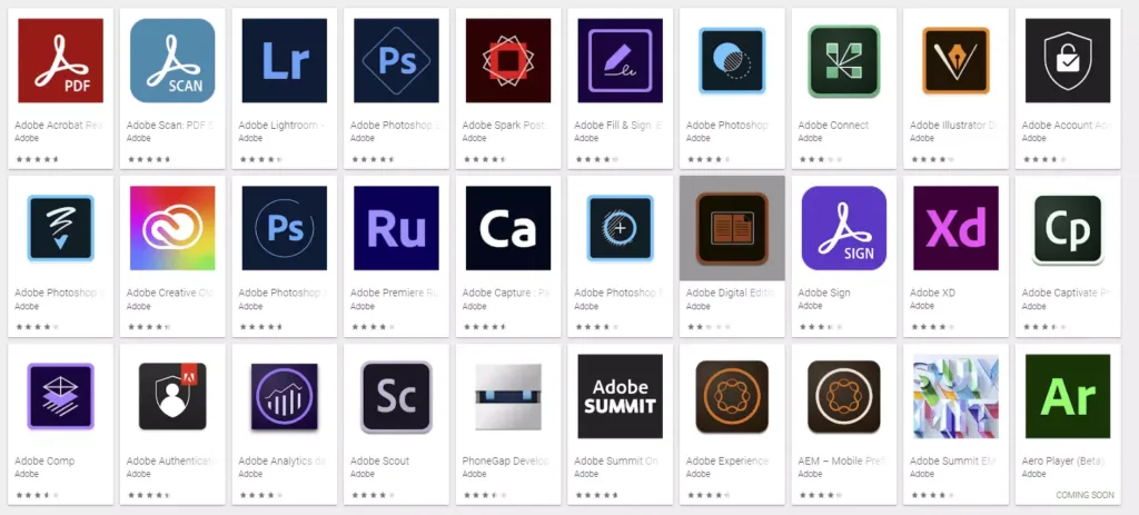 Adobe apps