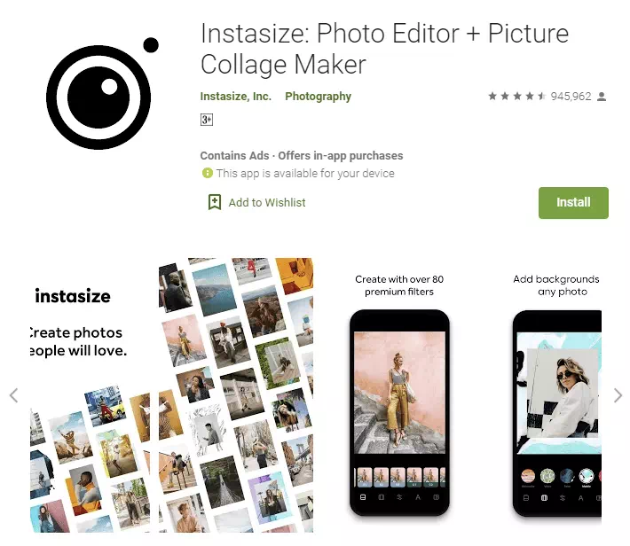Instasize Photo Editor & Picture Collage Maker