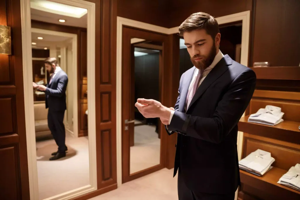 Buttoning the Suit Jacket
