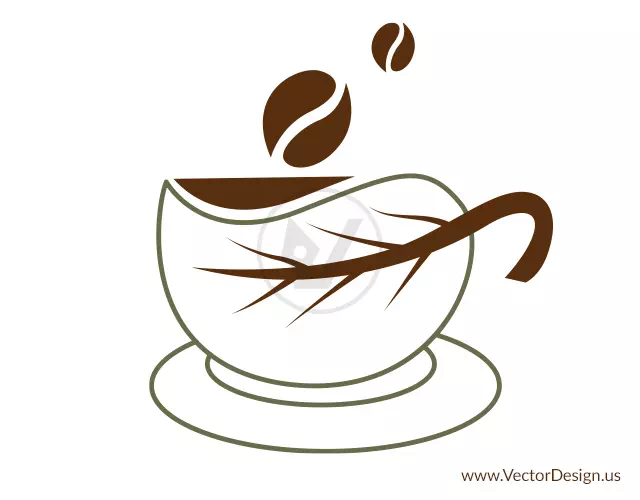 Coffee cup logo redrawn as a clean vector