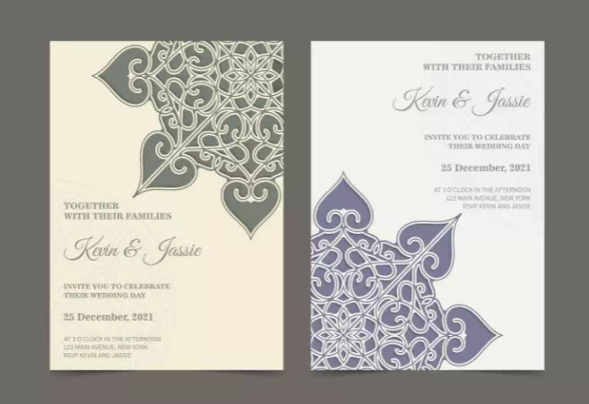 Retro Wedding Invitation Template Set