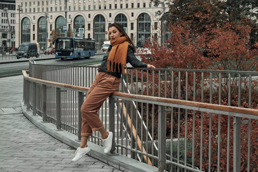 Use a stair railing- senior picture idea