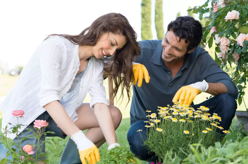 While gardening