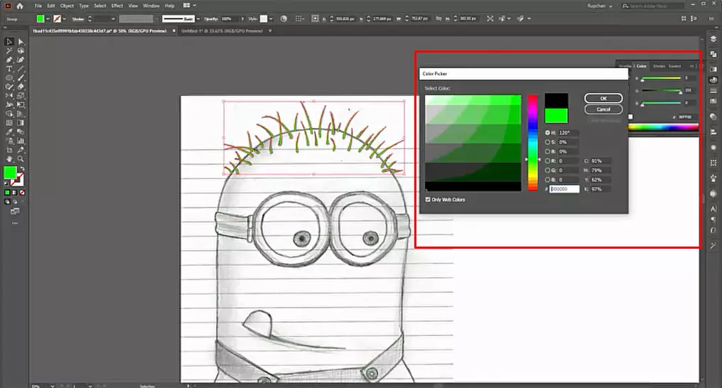 colorize the drawing