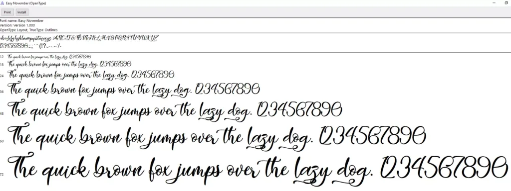 easy-november-font