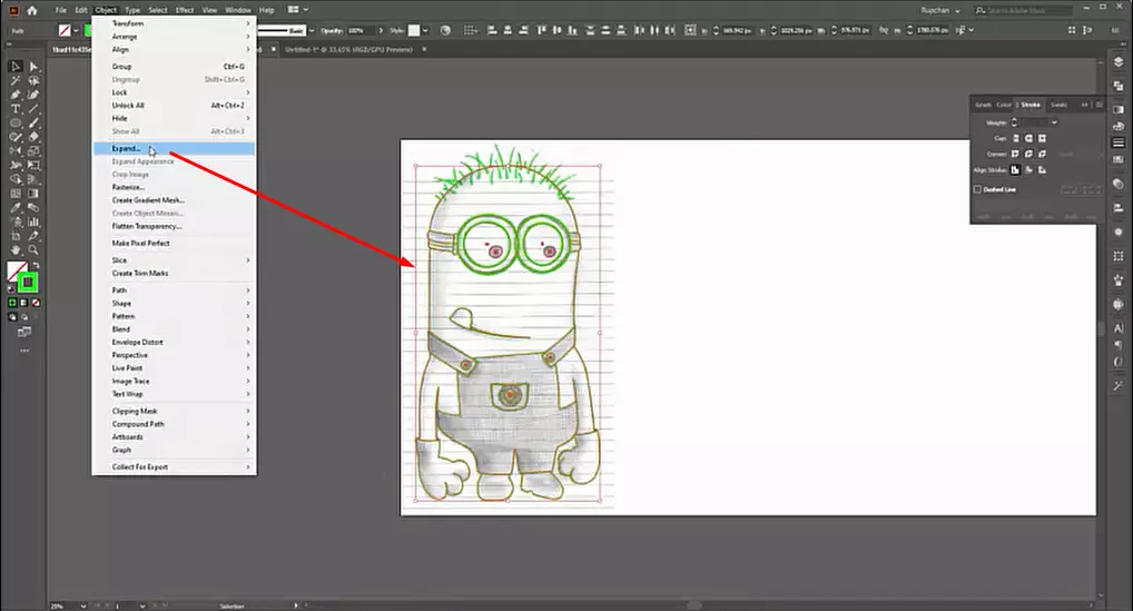 expand the drawing path