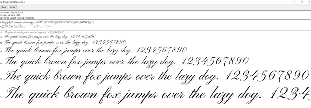 pinyon-script