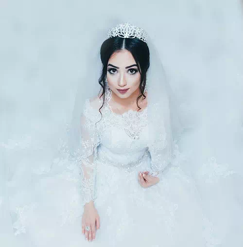 With Bride’s Dress