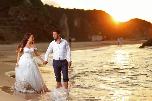 walking on sea shore