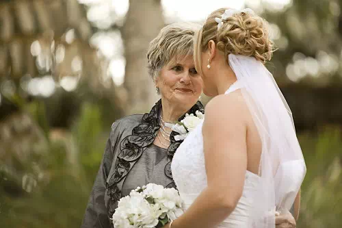 with mother