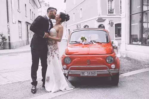 with the car