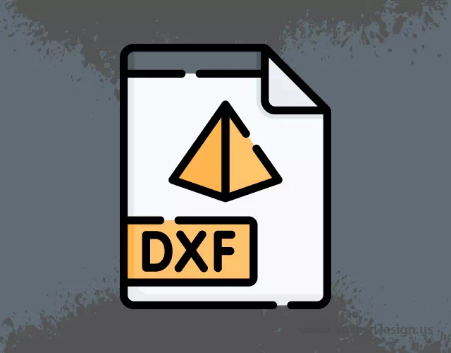 DXF file format icon on a grey background