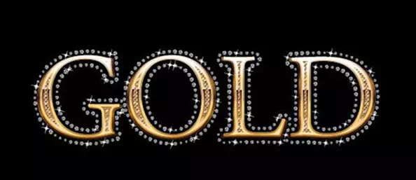 Golden Text with Diamonds in Adobe Illustrator