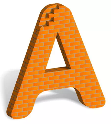 Letter Art From Bricks In Illustrator