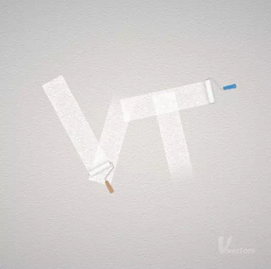 Paint Roller Illustration with a Grungy, Paint Text Effect