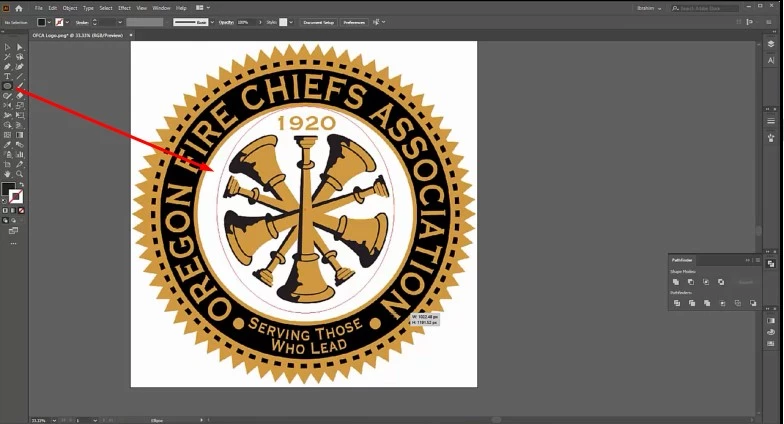 Using the Ellipse tool to draw round logo shapes
