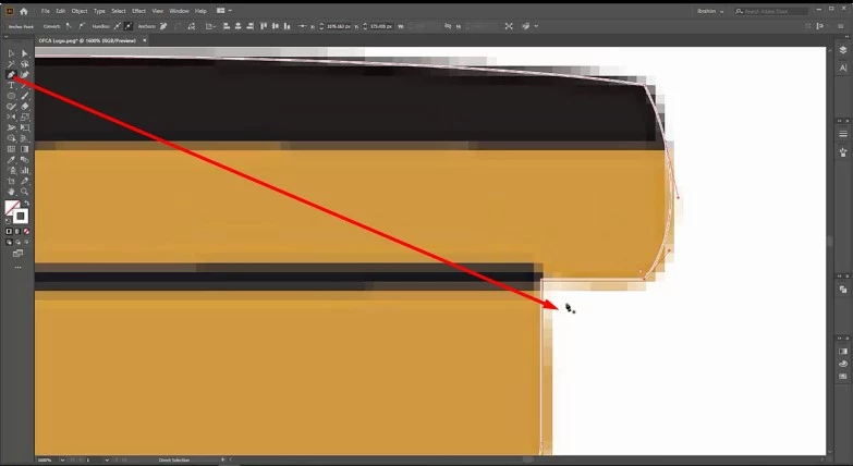 Drawing a logo shape with the Pen tool in Illustrator