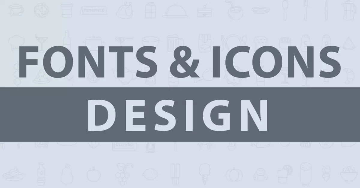 Fonts and icons design banner