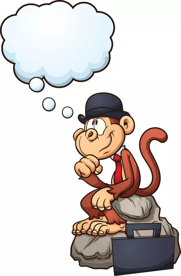 Job Seeker Monkey Sitting Alone