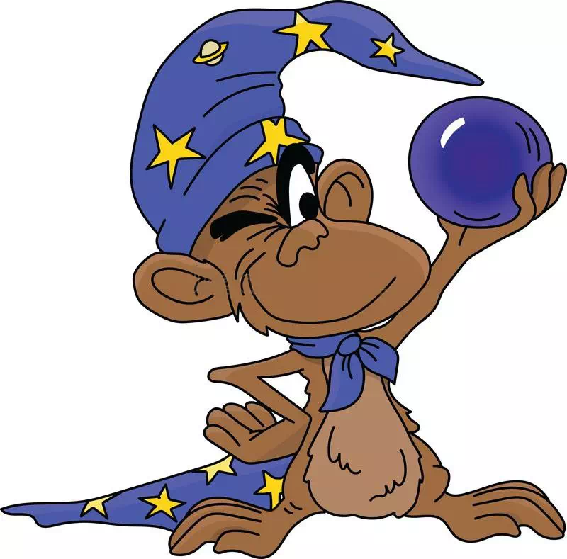 Monkey Discovering Crystal Ball