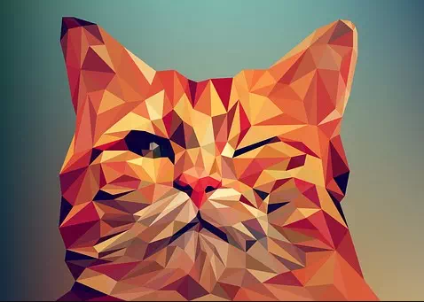 Low Polygonal Geometric Cat