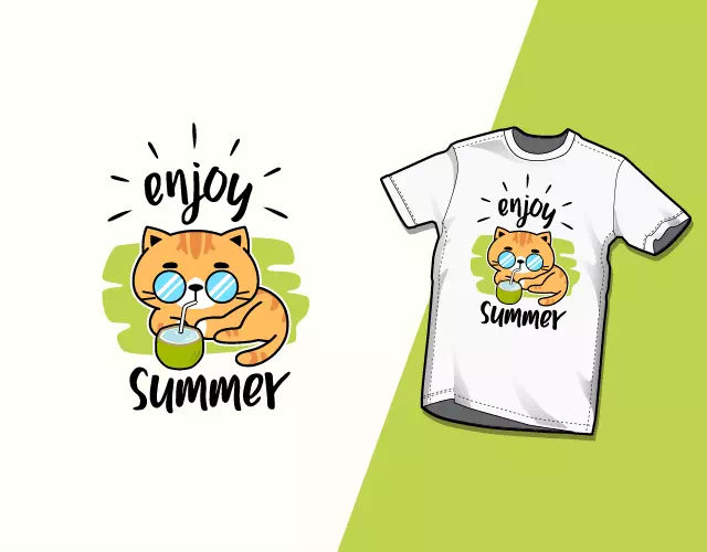 Cartoon animal artwork on a white shirt