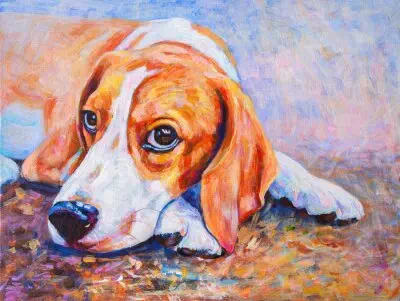 Beagle Dog Lying on the Ground - Vector Design US, Inc.