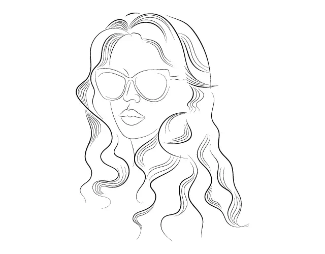 Blurry Lines vector line drawing example