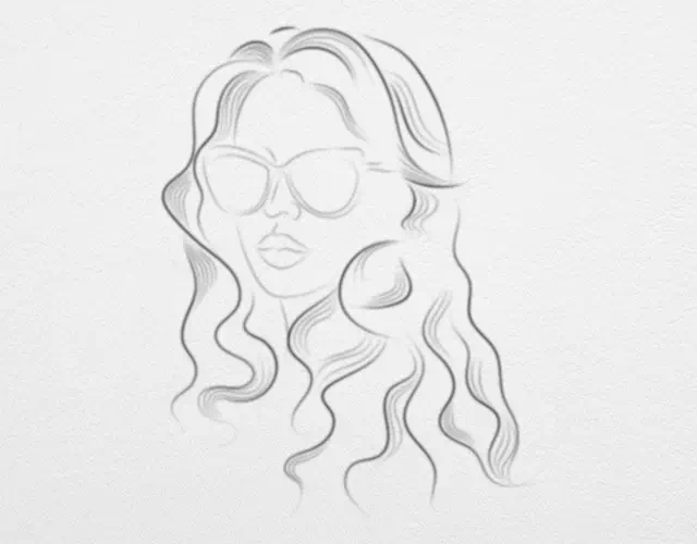 Faint pencil drawing as it came off the scanner