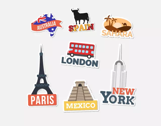 Travel and Souvenir Stickers sample
