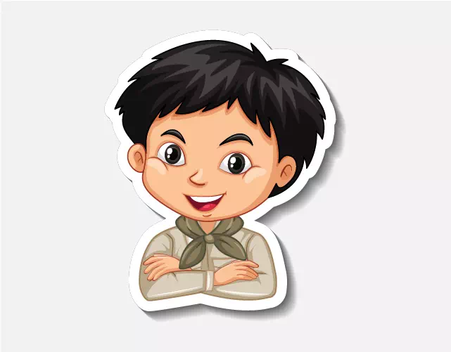 Cartoon boy headshot sticker