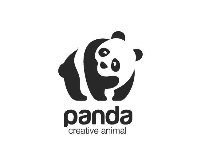 Flat panda logo artwork of the kind we animate in 2D