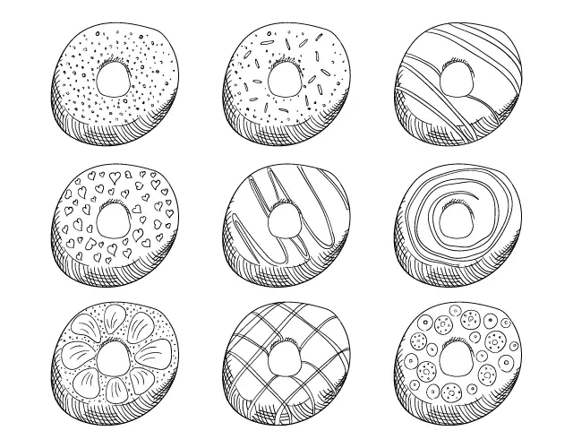 Lines with Holes vector line drawing example