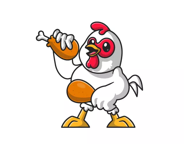 Full-color rooster mascot illustration