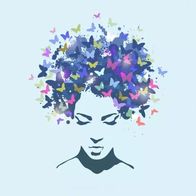 Women with Hair made Butterflies - Vector Design US, Inc.