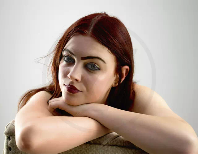 Model portrait after color correction and retouching