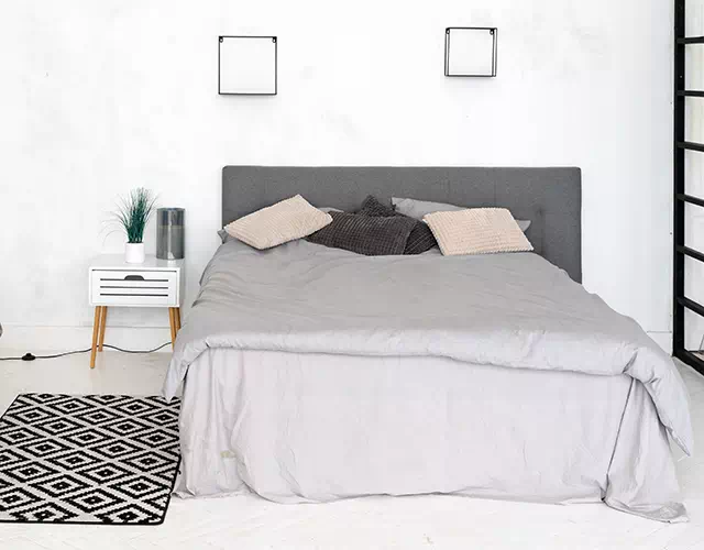 Edited bedroom interior photo prepared for stock