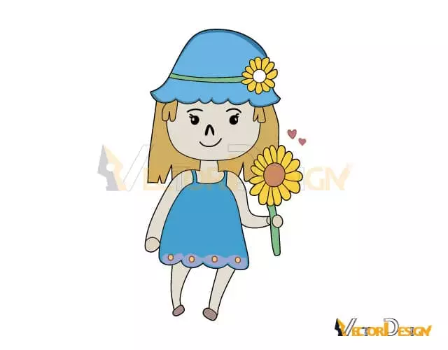 Same drawing vectorized with clean outlines and flat colors