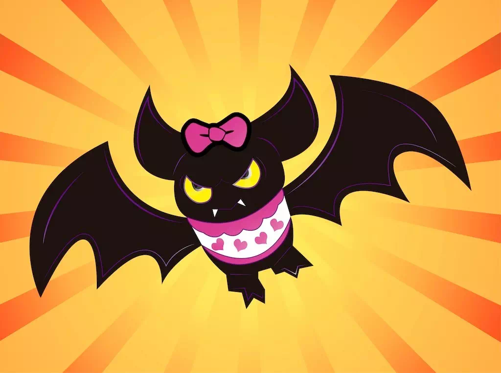 Female Bat Cartoon creepy eyes - Vector Design US, Inc.