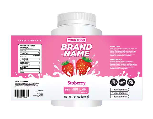 Same label after the sticker was removed and the background rebuilt