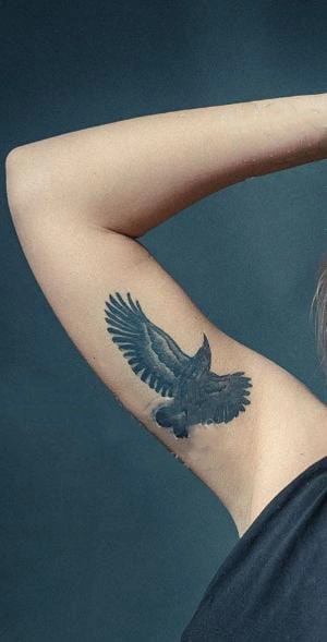 Raven Flying From Inner Bicep - Vector Design US, Inc.