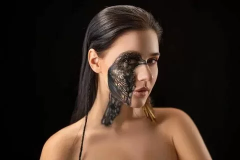 Raven on Face - Vector Design US, Inc.