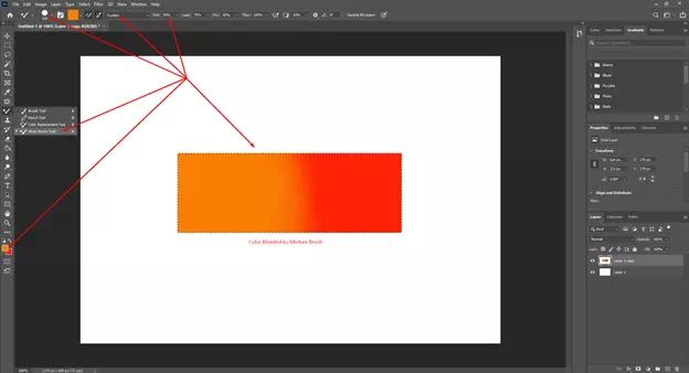 After that, we will take the Photoshop Mixture Brush tool