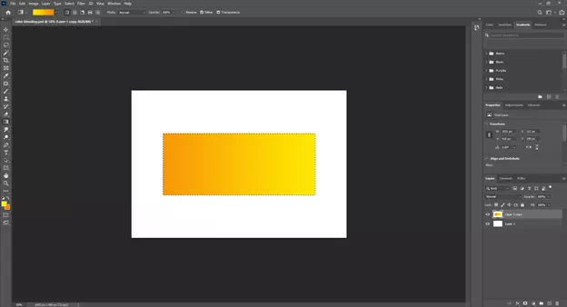 Finally, draw the Gradient line on the box and get the smooth color blending effect
