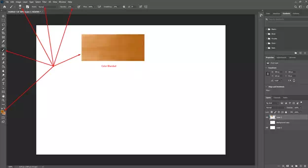 Now blend the color utilizing the default brush tool