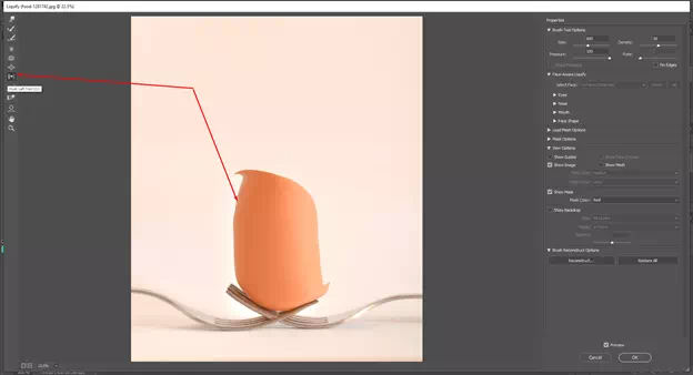 Use Push Left Tool